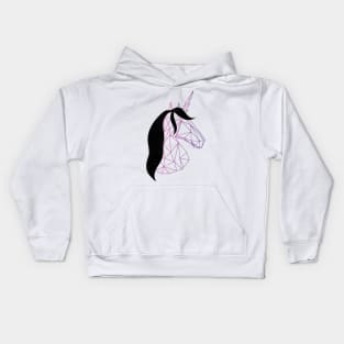 Purple unicorn with beautiful black hair | Mystical Kids Hoodie